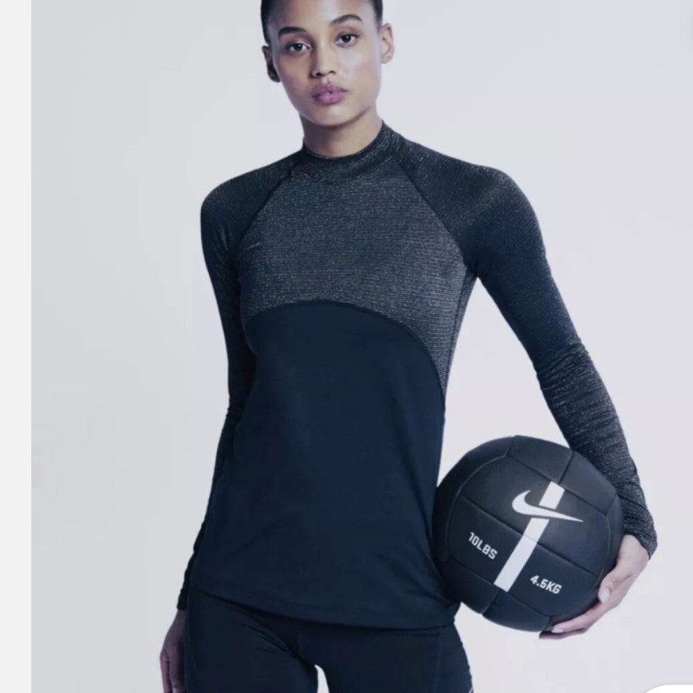 Nike Women’s Pro Warm Dri-FIT Long Sleeve Training Top in Navy